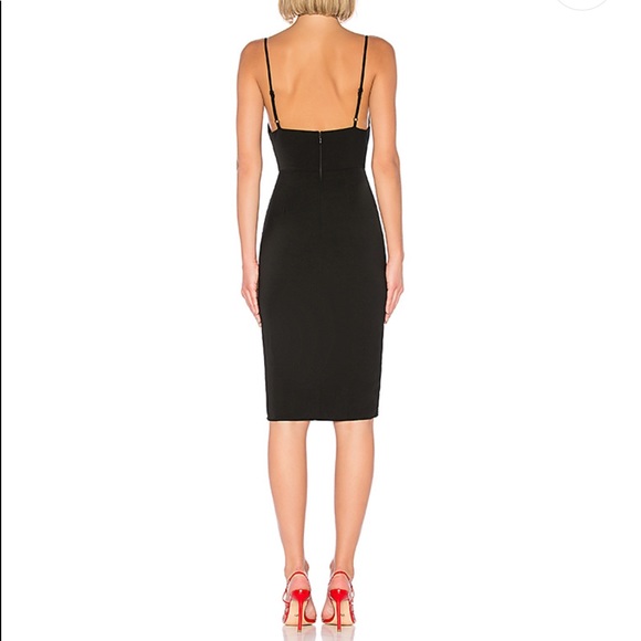 Revolve Black Dress Lace Midi Slit Tank LBD Women - Picture 4 of 5